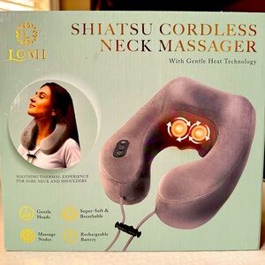NEW Lomi Shiatsu Cordless Neck Massager w/ Gentle Heat Tech Rechargeable Battery